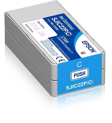 Epson SJIC22P[C]: Ink cartridge for ColorWorks C3500 [Cyan] (INK CARTRIDGE CYAN - FOR TMC3500)