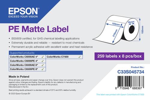 PE Matte Label-Die-Cut Roll-105mmx210mm-259lab 1PZ