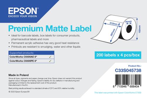 Epson Rotolo etichette, Carta normale, 210x297mm