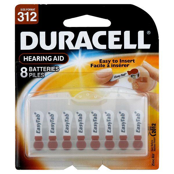 Duracell DA312B8 batteria per uso domestico Batteria monouso Zinco-aria (Duracell Hearing Aid Battery 8 x 6 Pack)