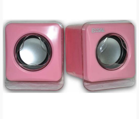 EXSAL CASSE SPEAKER 2.0 AUTOALIMENTATE USB 2.5W COLORE ROSA EC-A02P