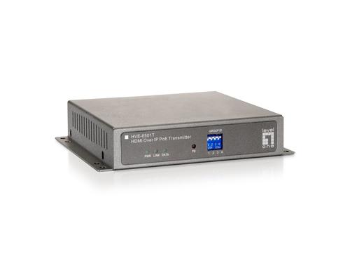 LevelOne HVE-6501T moltiplicatore AV Trasmettitore AV Grigio (LevelOne HVE-6501T HDMI over IP PoE Tr)