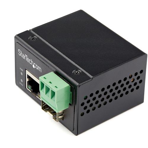 StarTech.com Media Converter fibra ottica a Ethernet - Convertitore industriale da fibra a rame 100 Mbps - SFP a RJ45/Cat6 - Fi