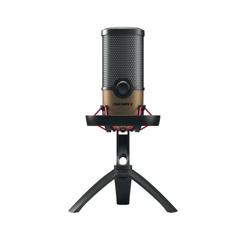 CHERRY UM 9.0 PRO RGB Nero, Rame Microfono da tavolo (CHERRY UM 9.0 PRO RGB USB MIC - FOR STREAMING/OFFICE BLACK/KUPFE)