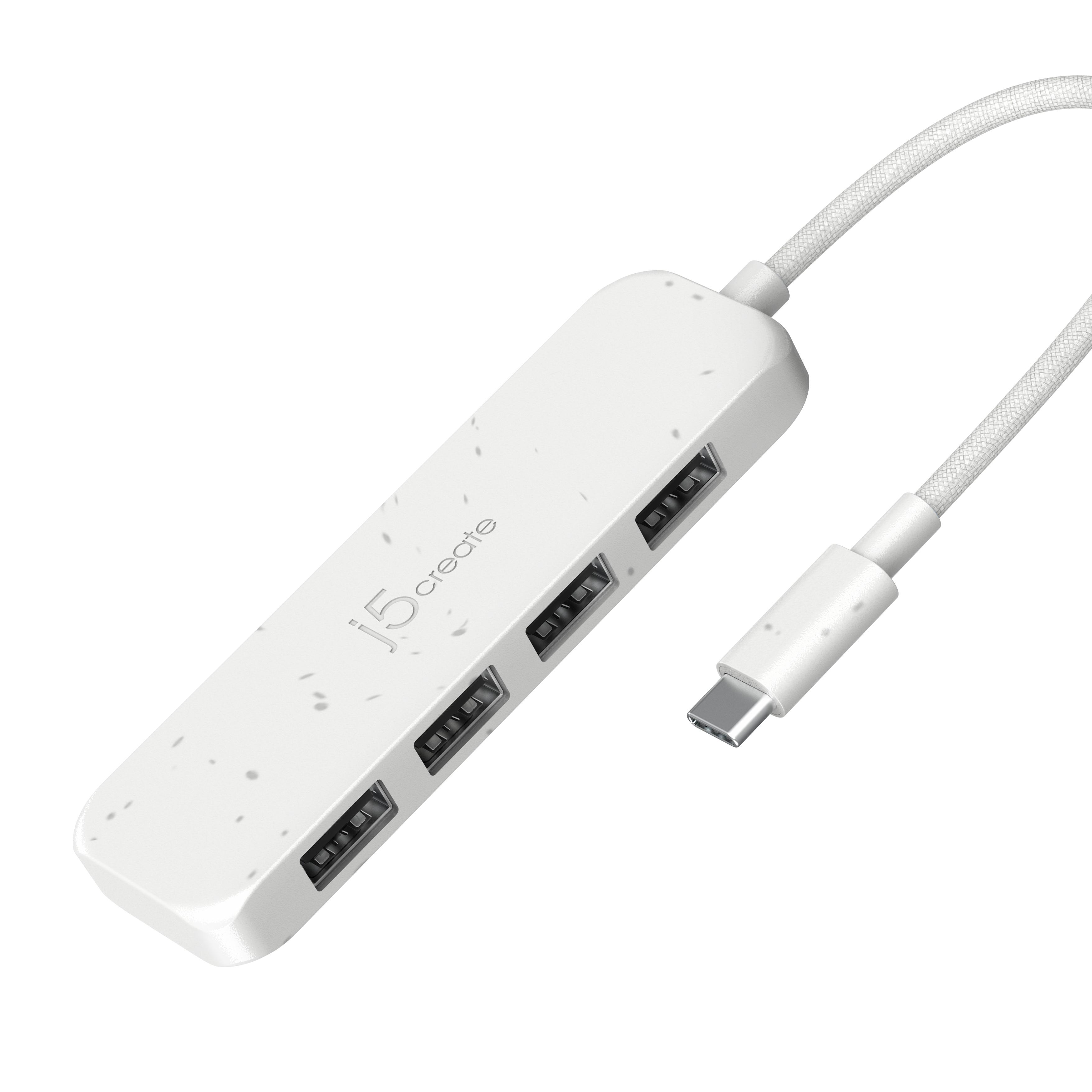 j5create Hub ecologico da USB-C a 4 porte tipo A Gen 2 (ECO-FRIENDLY USB-C TO 4-PORT - TYPE-A GEN 2 HUB)