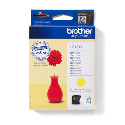 Brother LC-121Y cartuccia d'inchiostro 1 pz Originale Giallo (Brother LC121Y Yellow Cartridge)