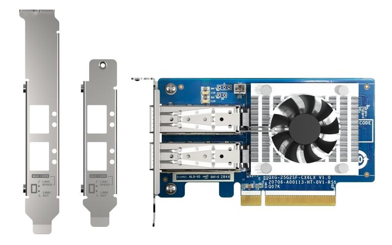 QNAP QXG-25G2SF-CX6 scheda di rete e adattatore Interno Fibra 25000 Mbit/s (QNAP QXG-25G2SF-CX6 - Adattatore di rete - PCIe 4.0