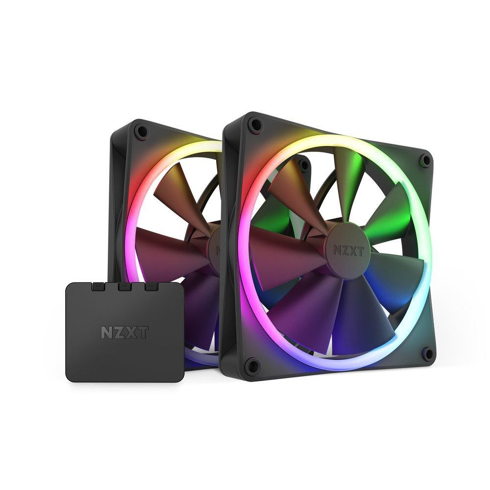 NZXT F140 RGB TWIN Case per computer, Processore Ventilatore 14 cm Nero 2 pz (NZXT x2 F140 RGB 140mm Fan RGB Lighting Controlle