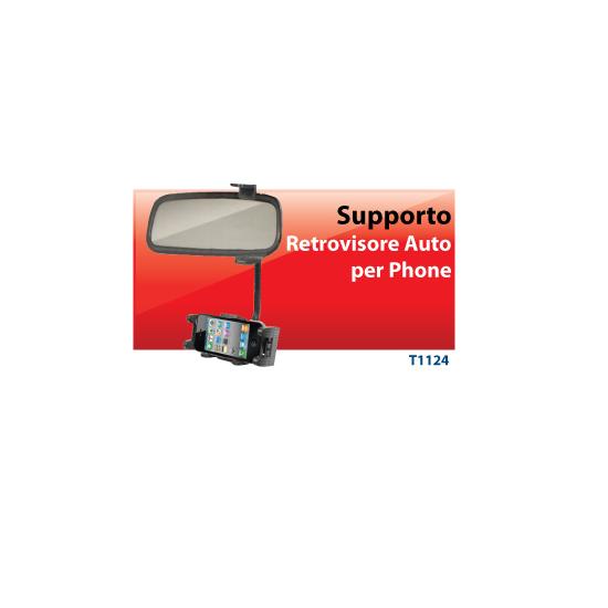 HANTOL SUPPORTO RETROVISORE AUTO PER IPHONE NAVIGATORI LETTORI MP3/MP4 T1124