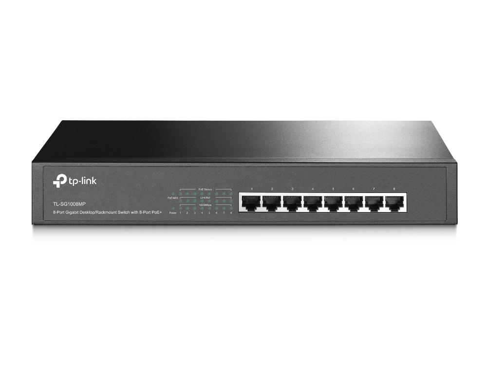 TP-Link TL-SG1008MP Non gestito Gigabit Ethernet 10/100/1000 Supporto Power over Ethernet PoE 1U Nero (TP-LINK Switch TL-SG1008