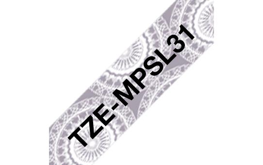 Brother TZE-MPSL31 nastro per etichettatrice Nero su argento