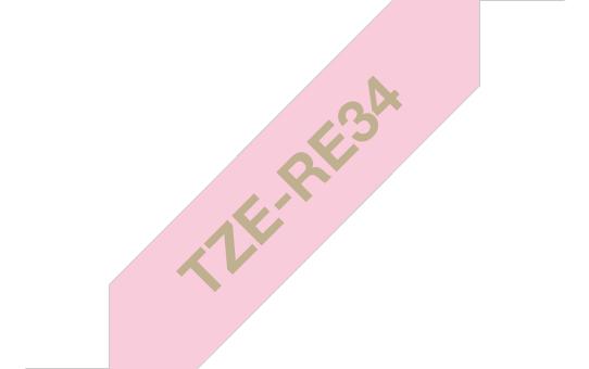 Brother TZE-RE34 nastro per etichettatrice Oro su rosa