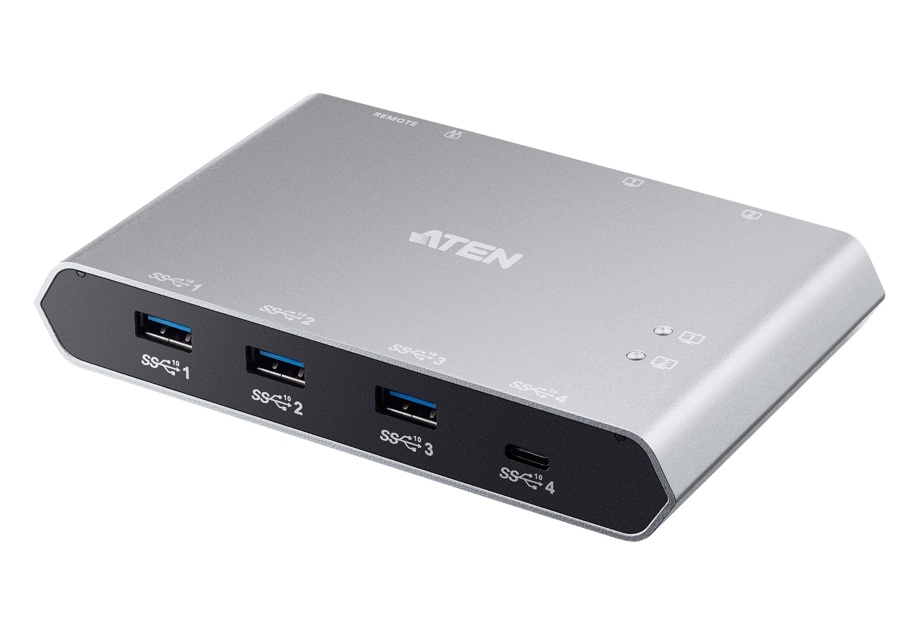 ATEN Switch per la condivisione USB-C Gen 2 a 2 porte con pass-through dell'alimentazione