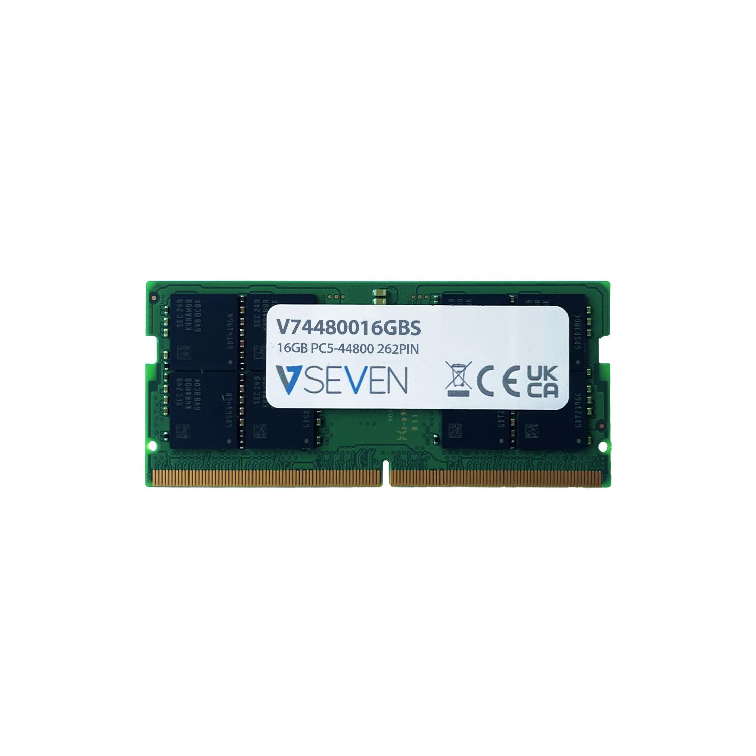 V7 V74480016GBS memoria 16 GB 1 x 16 GB DDR5 5600 MHz (16GB DDR5 PC5-44800 262PIN - 5600MHZ SODIMM UNBUFFERED SINGLE)