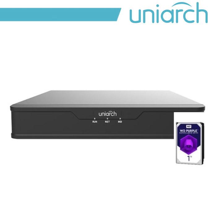 XVR Uniarch 4 Canali 5 in 1, 4 MP@30fps, HDD 1TB incluso