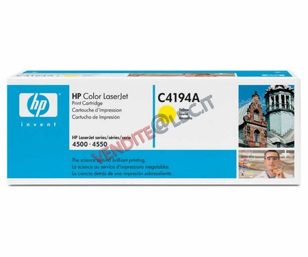 TONER HP ORIGINALE C4194A PER COLOR LASERJET 4500/4550 - GIALLO